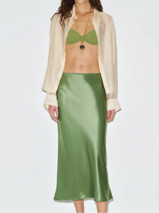 Reformation Dresses & Skirts - Reformation Layla Silk Midi Skirt - jade green